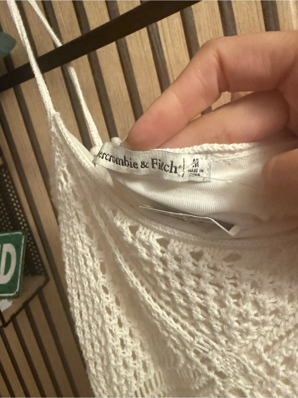 Abercrombie & Fitch cream crochet