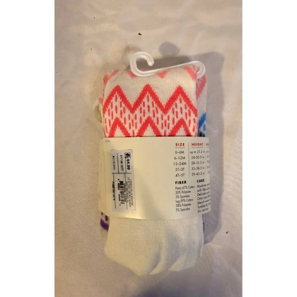 Girls Tights Infant New NWT 12m 24M White Pattern Cat & Jack