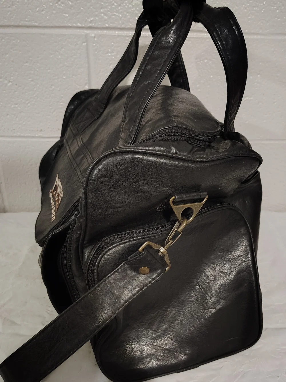 NWTF Sponsor Black Leather Travel Duffel Bag