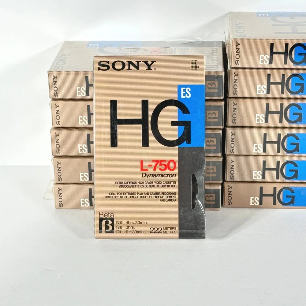SONY HG‎ L-750 ES Dynamicron Beta Video Cassettes Tape Lot Sealed 12 tapes