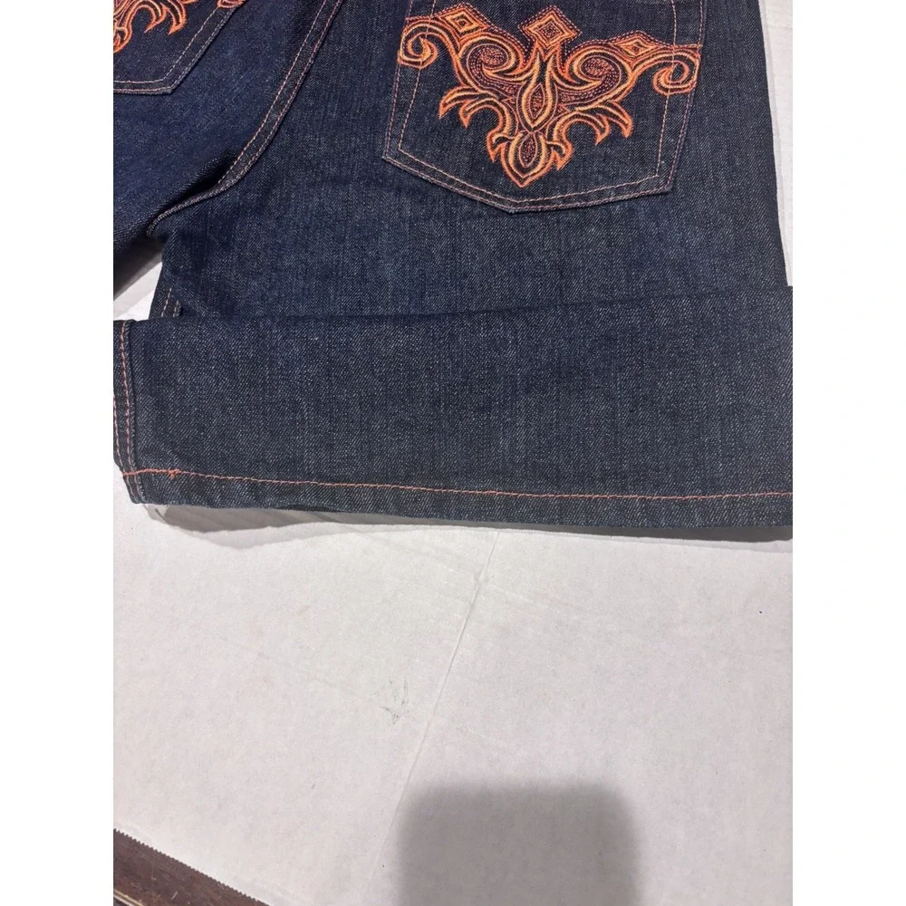 Vintage U T Sports Collections Baggy‎ Jean Shorts Y2K Embroidered Back Pockets
