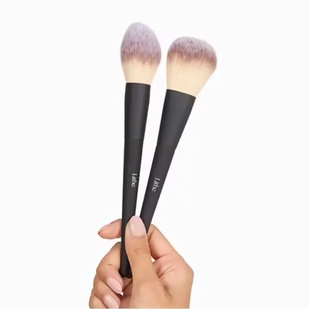 Lithe Beauty Essential Face Powder Bronzer Brush Set 2pc Gradient Bristles NWT
