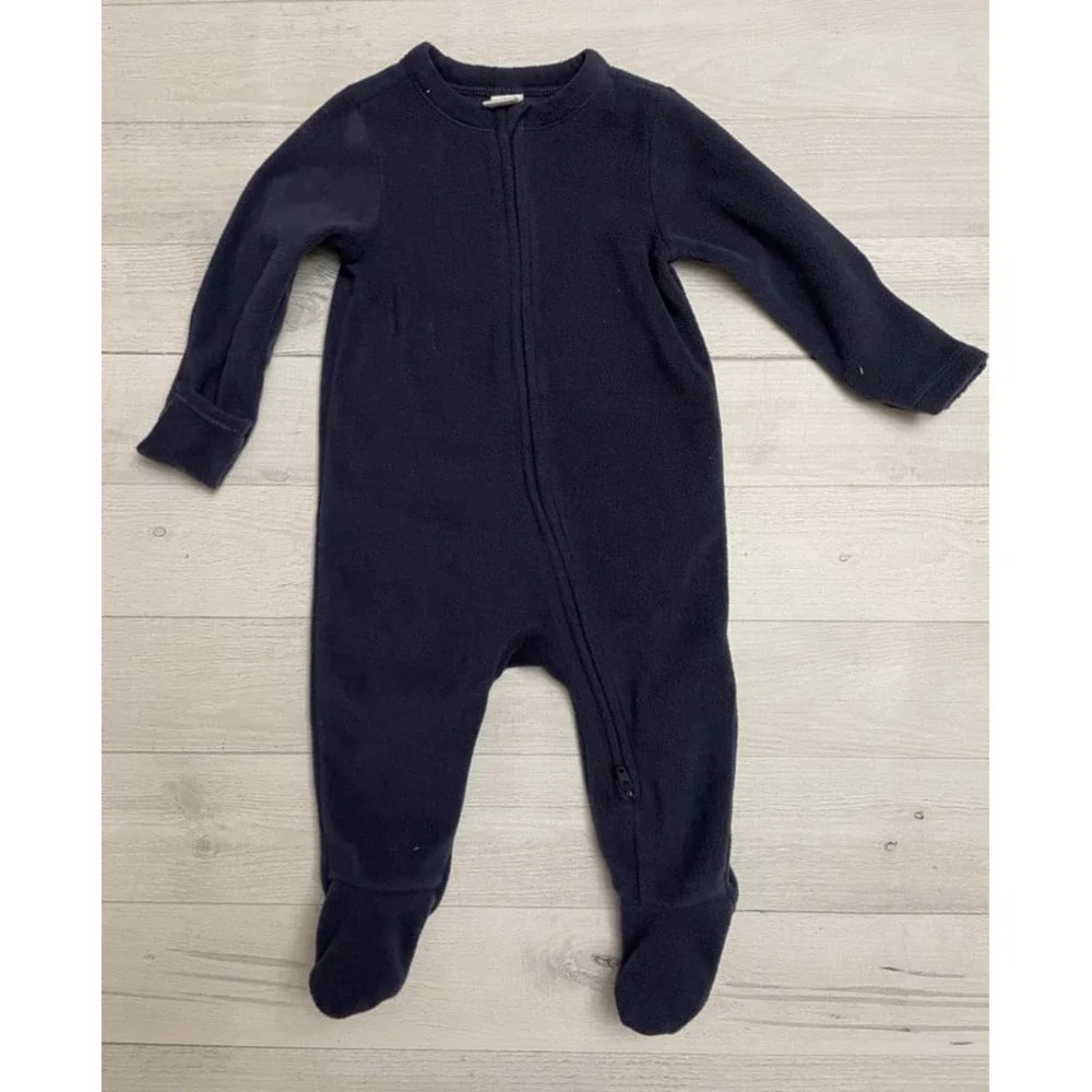 Old navy baby‎ fleece footed sleeper navy blue 3-6 months