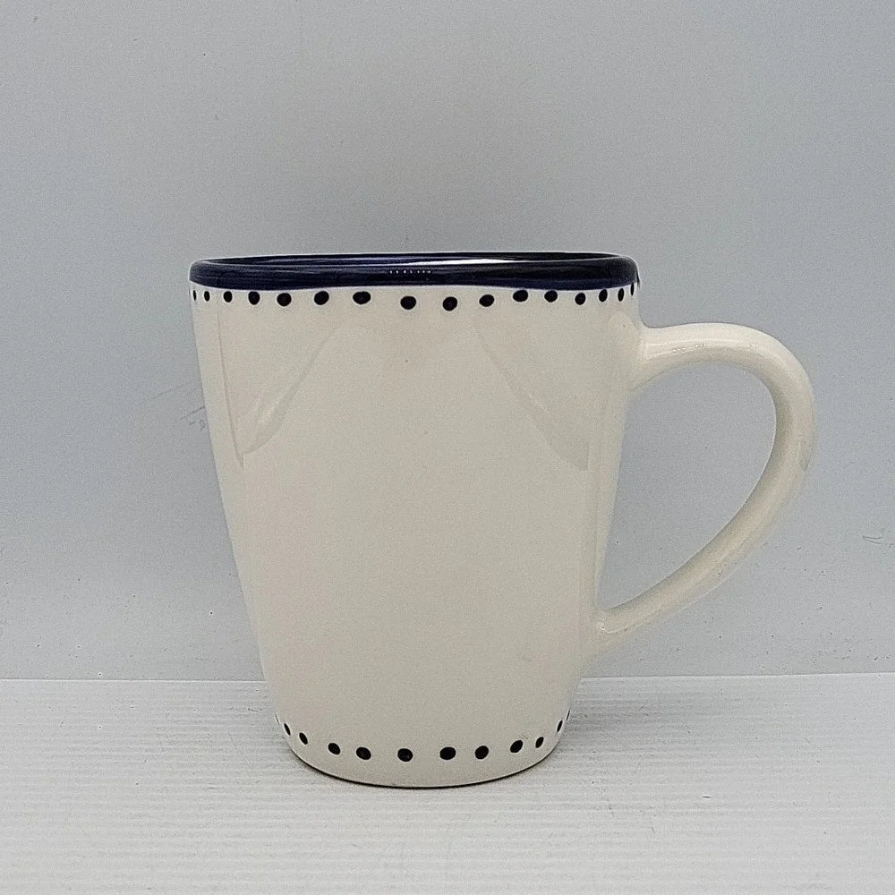 POTTERY BARN TIBURON‎ BLUE CIRCLES Coffe Mug