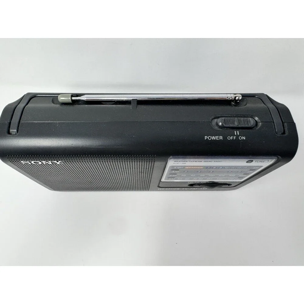 Sony ICF-36 Weather TV FM AM 4 Band Portable Radio Tested Working (Video)