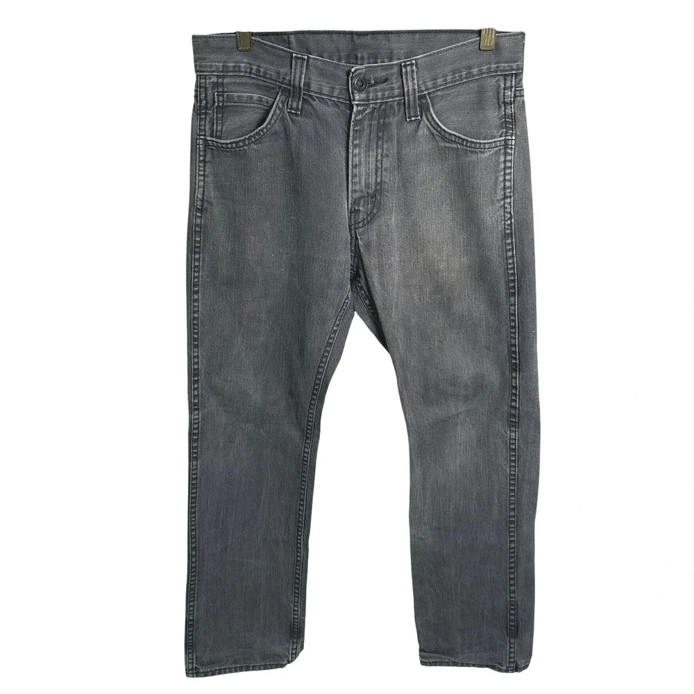 Levi's 513 Slim Straight‎ Jeans Mens 29x30 Grey Denim