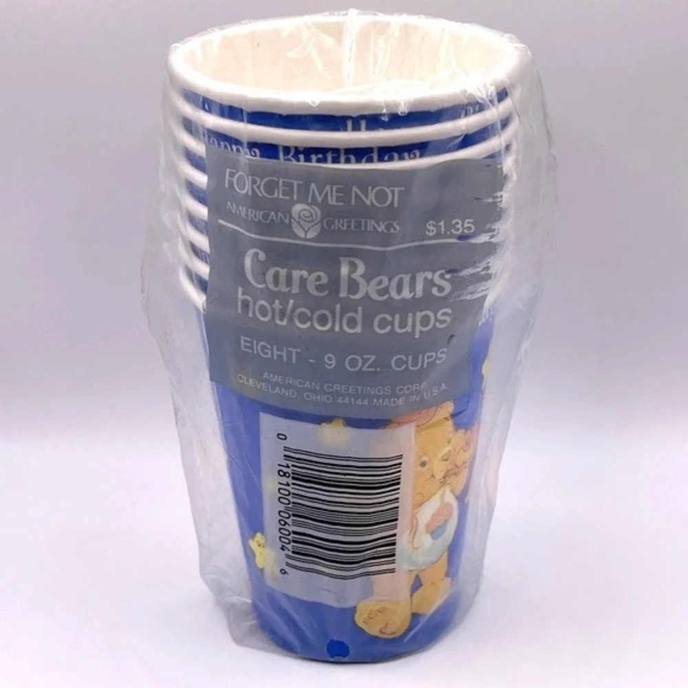 Vintage Care Bears Paper Party Cups 8 Count 9 fl‎ oz American Greetings