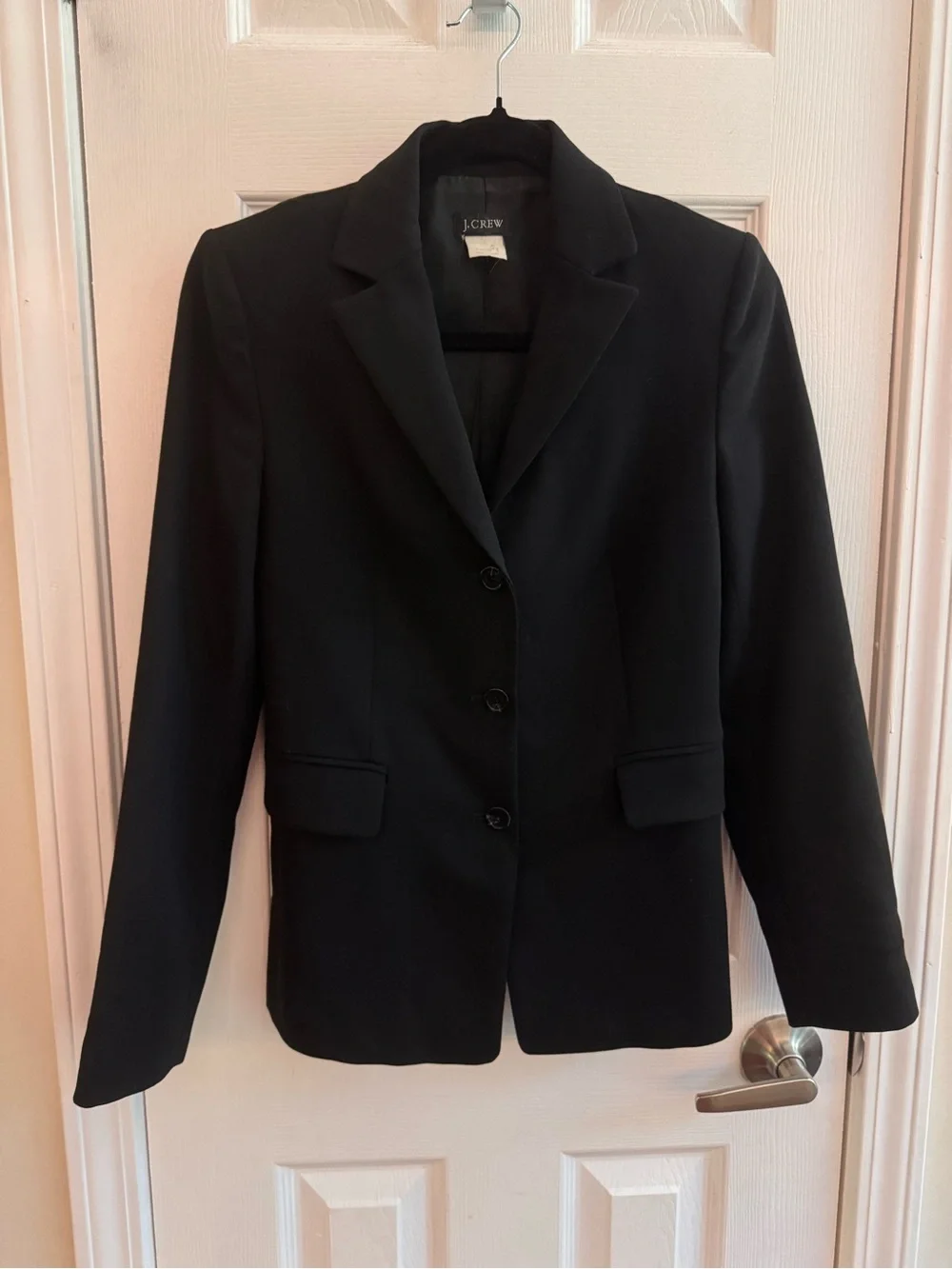 J. CREW Black Wool Classic 3 Button Blazer Dress Size 2