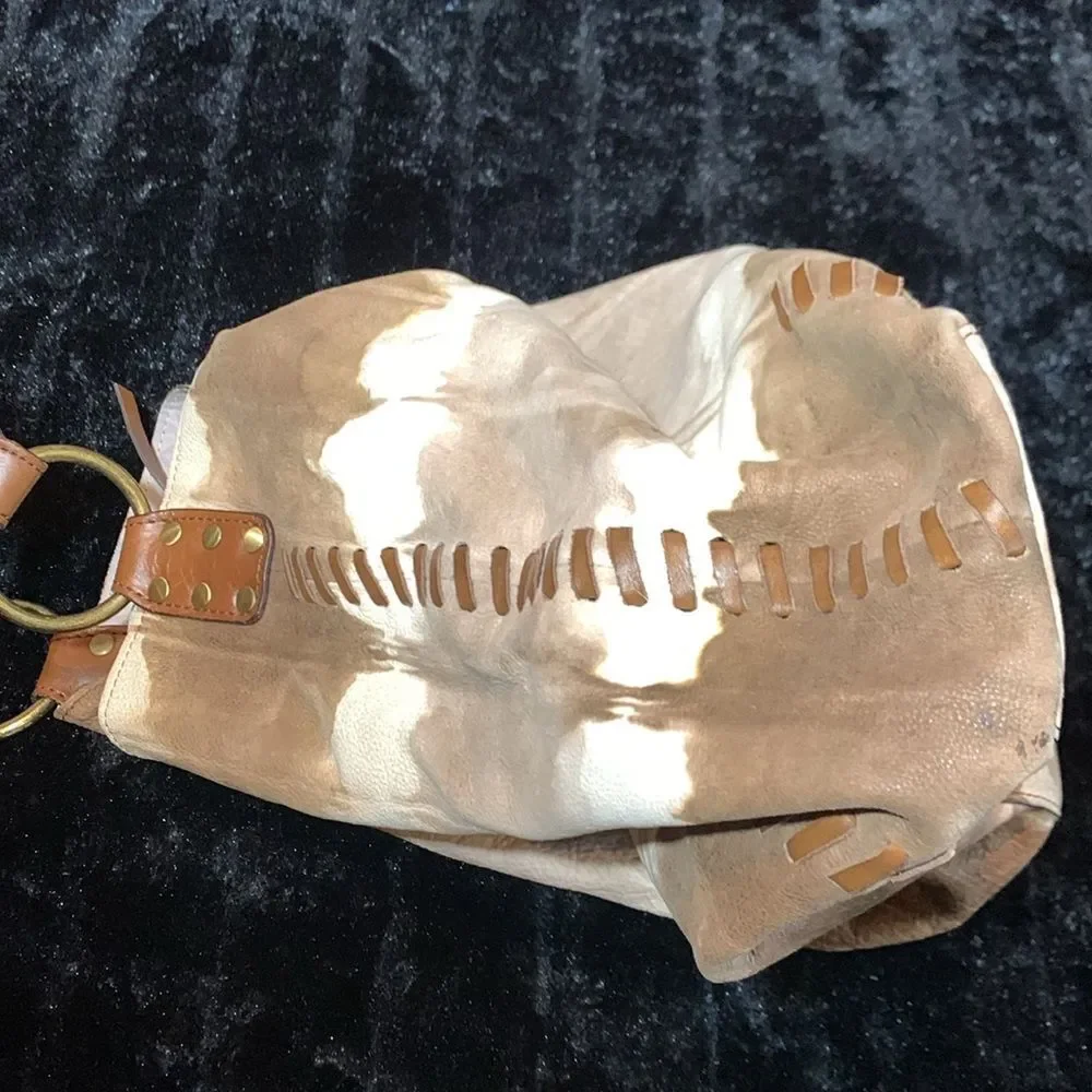 Country Western Rodeo Hobo Tie Dyed Leather Shoulder Bag Purse