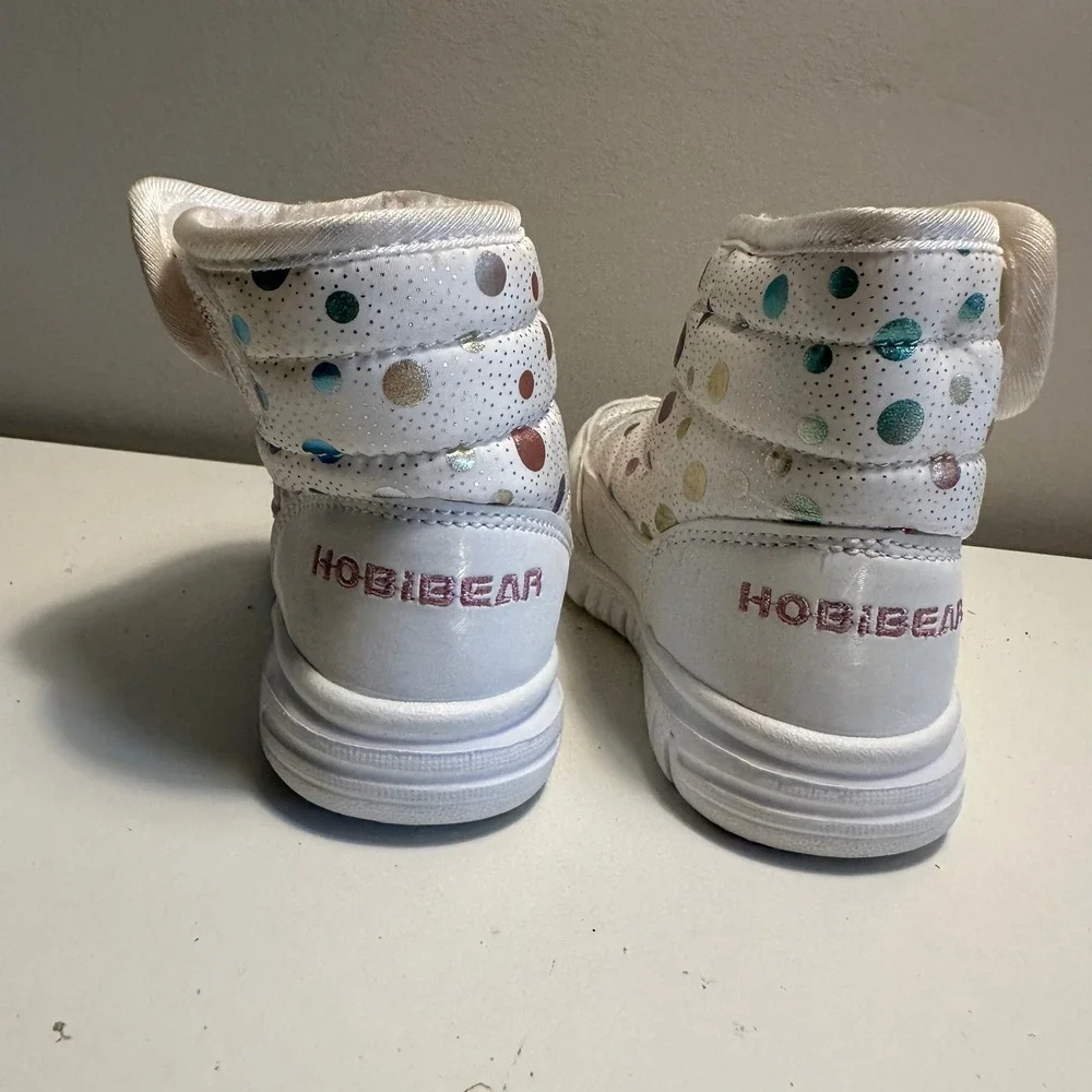 HOBI BEAR Toddler Kids Snow‎ Boots Winter Warm Padded Multicolor Dot Design
