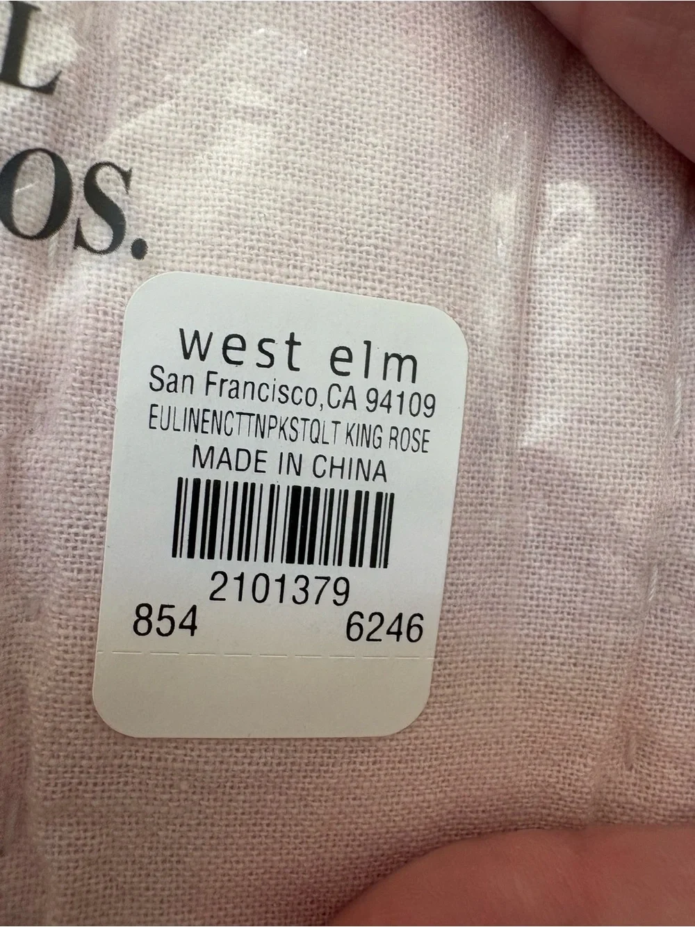 West Elm organic linen