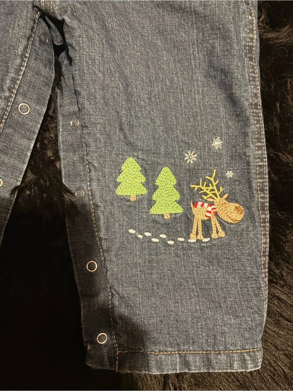 Old Navy Baby 12-18 Month Blue Denim Button Up Snow Overalls W/ Fleece Lining