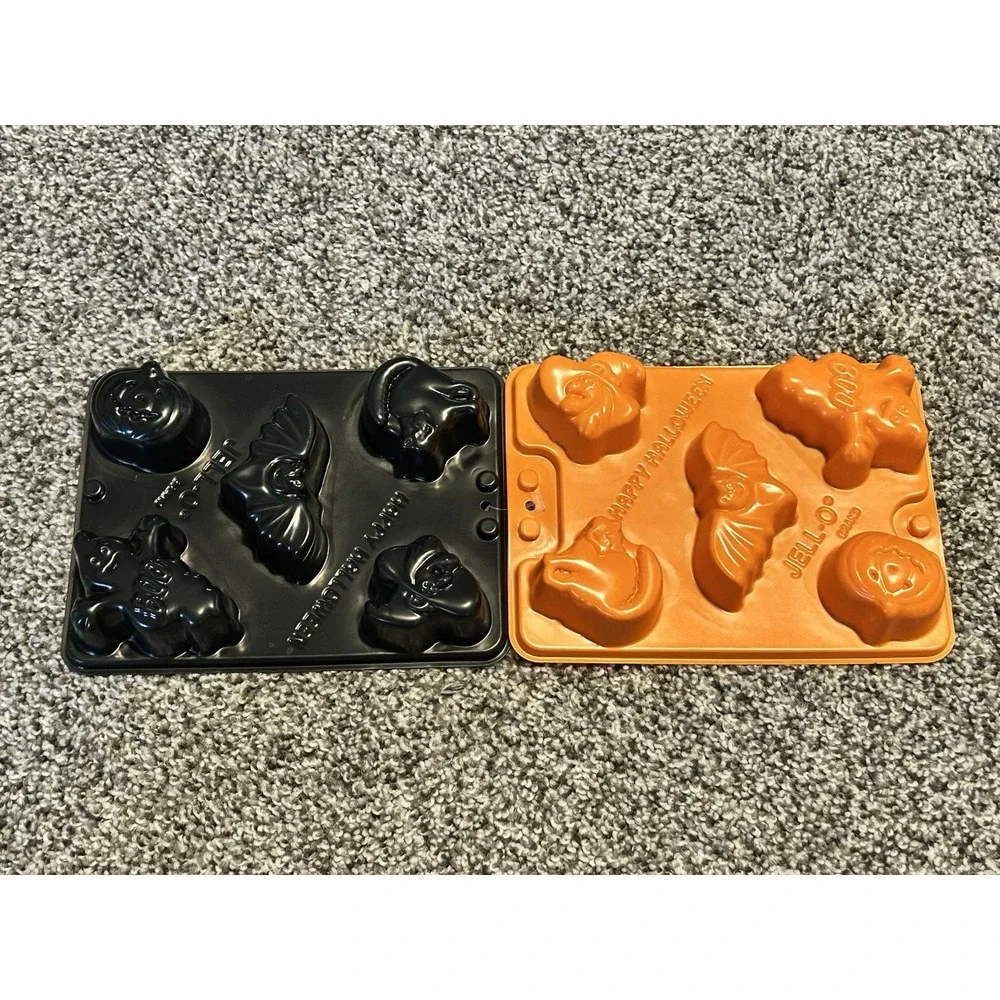 Vintage New Jell-O Jigglers Gelatin Molds Happy‎ Halloween Boo Ghost Bat Cat