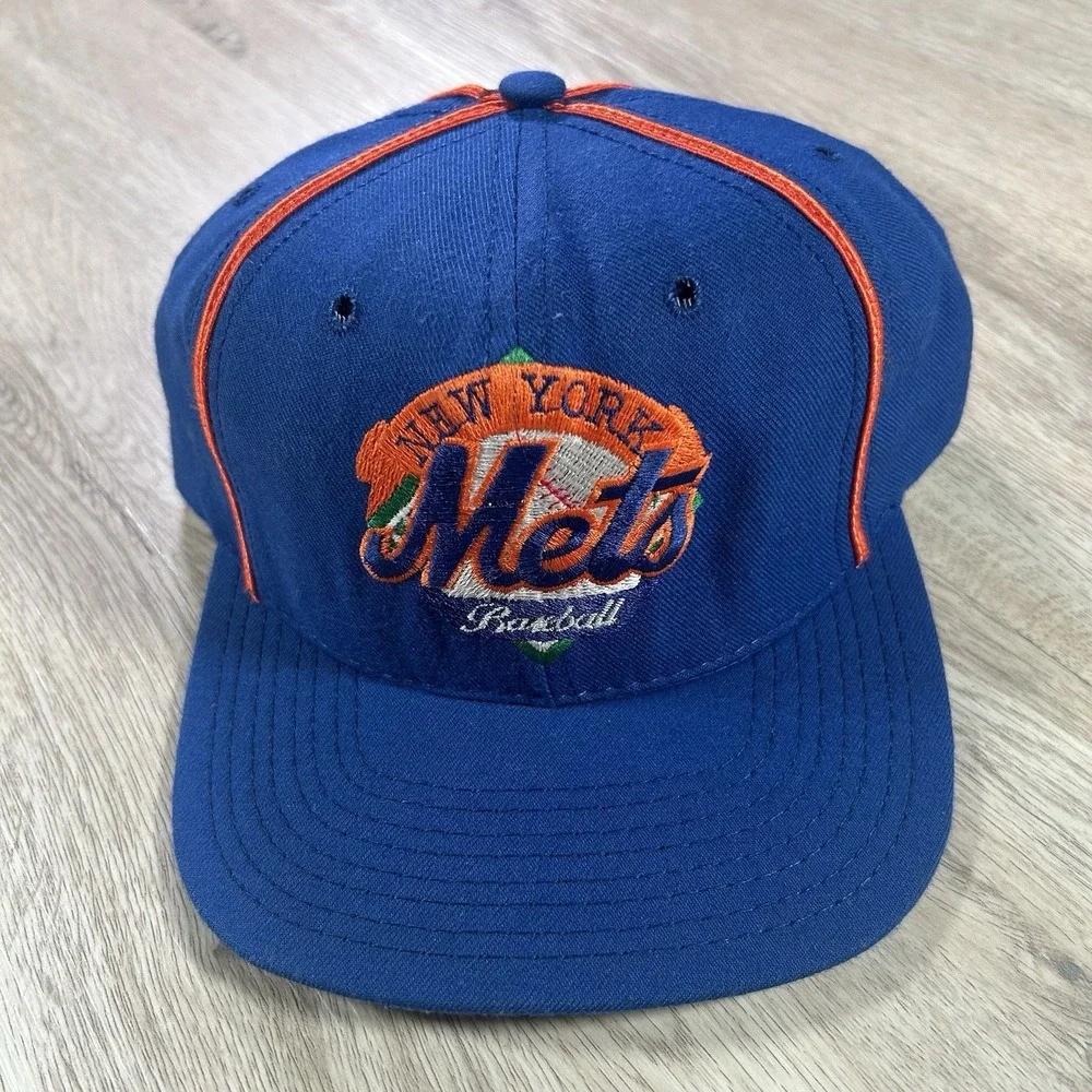 VTG New York Mets Snapback Hat MLB Baseball The Game Wool‎ Blue Cap Made in USA