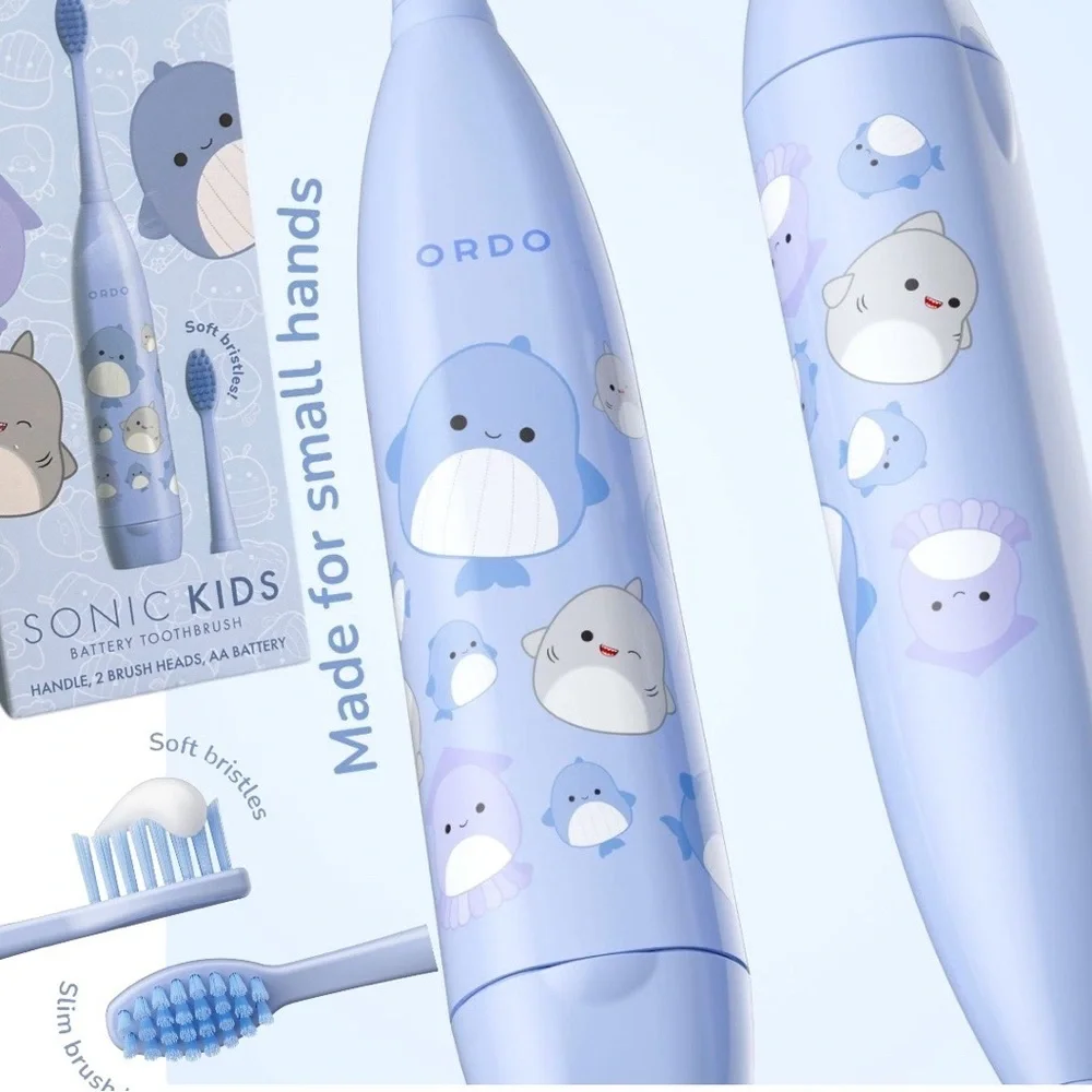 New ORDO Sonic Kids' Battery Toothbrush - Squishmallows Samir - Blue