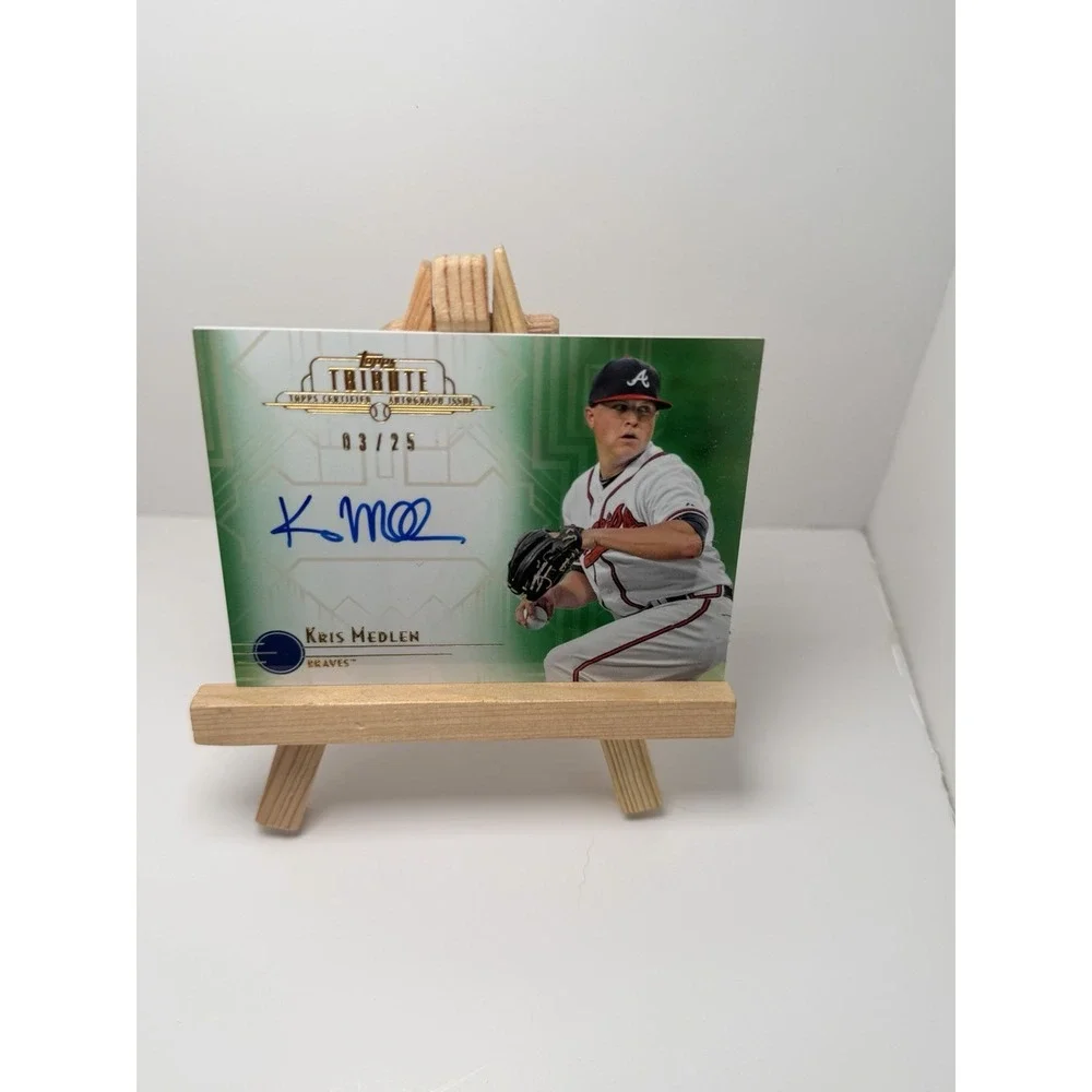 2014 Topps Tribute Auto Green 3/25 Kris Medlen‎ #TA-KME Auto 9su