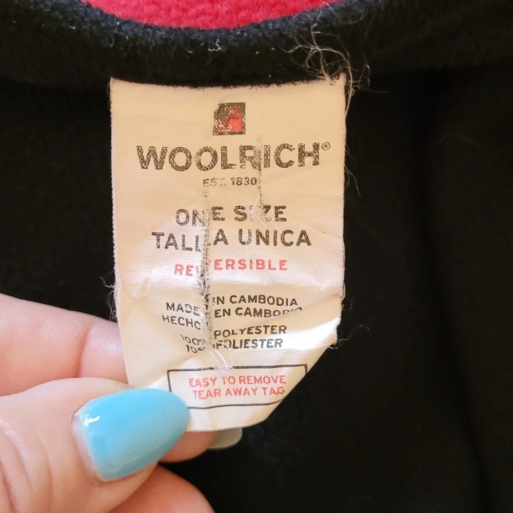 Woolrich Red‎ Black Tartan Blanket Shawl Reversible Cape