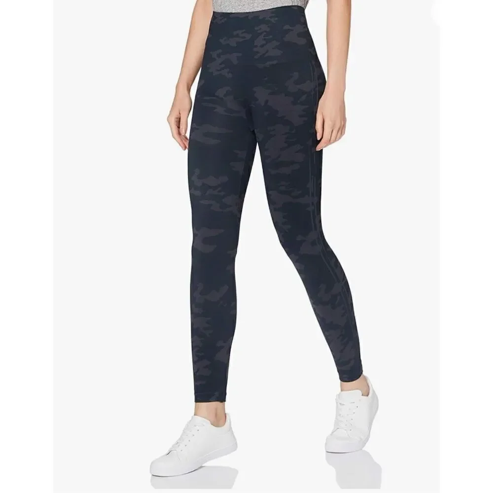 Spanx NWT Look at Me Now Womens Leggings Seamless Black Camo sz S