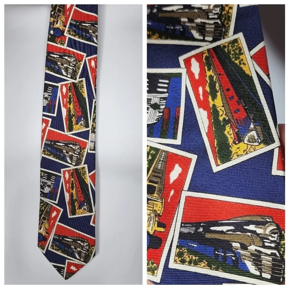 100% silk trains tie- Gap‎