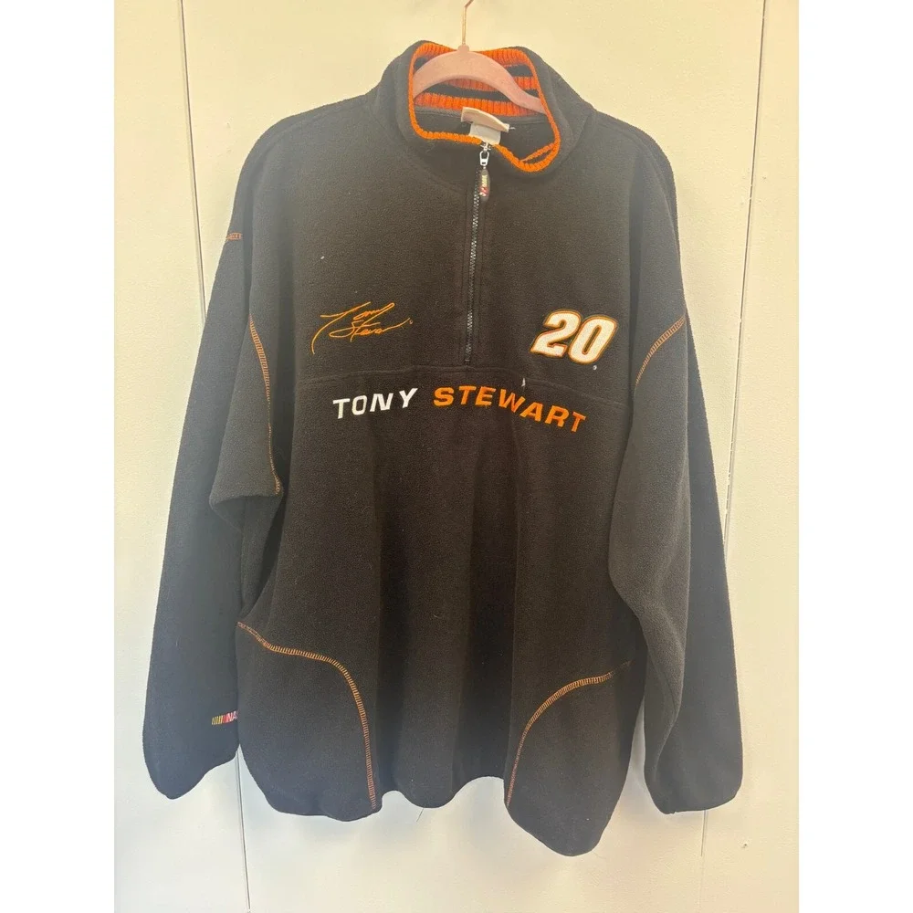 Vintage Y2K Chase Authentic Tony Stewart 1/4 Zip Pullover Sweater‎ 2XL Black #20