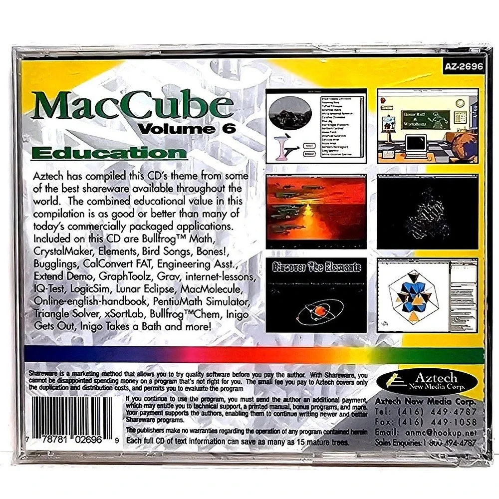 Aztech MacCube‎ Vol 6 Education Macintosh Software CD-ROM Vintage Sealed
