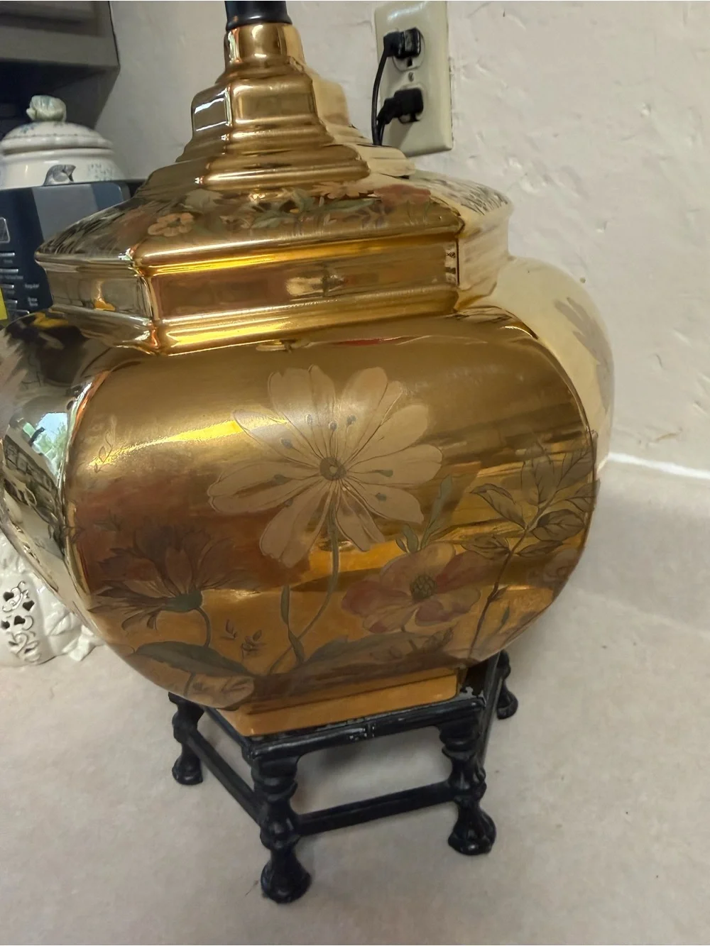 Source Unknown gold floral