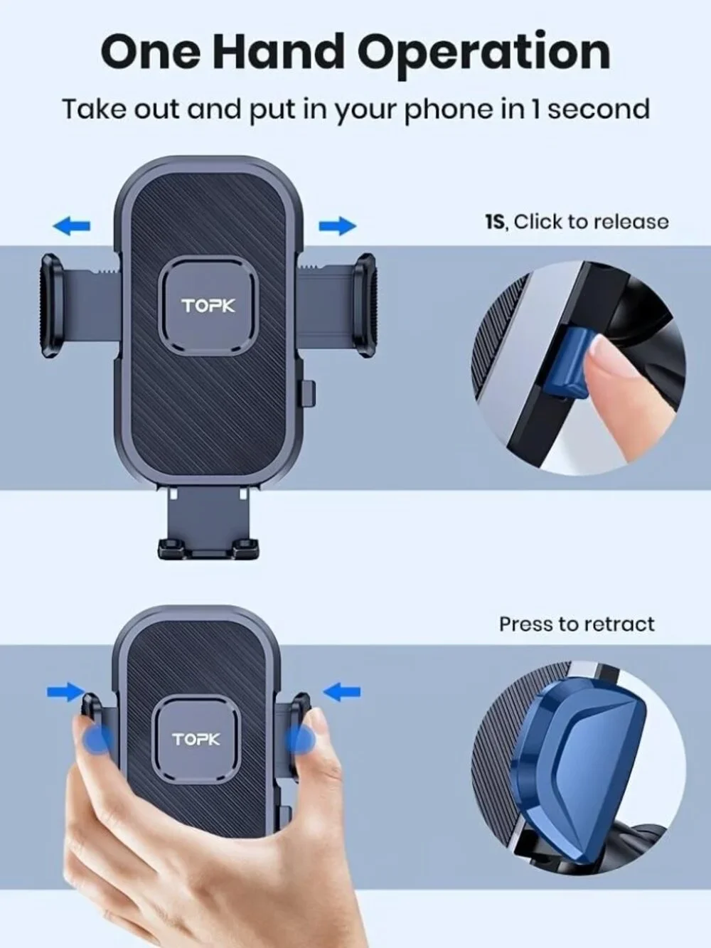 Car Phone Holder, Adjustable Phone Holders for Your Car Dashboard
