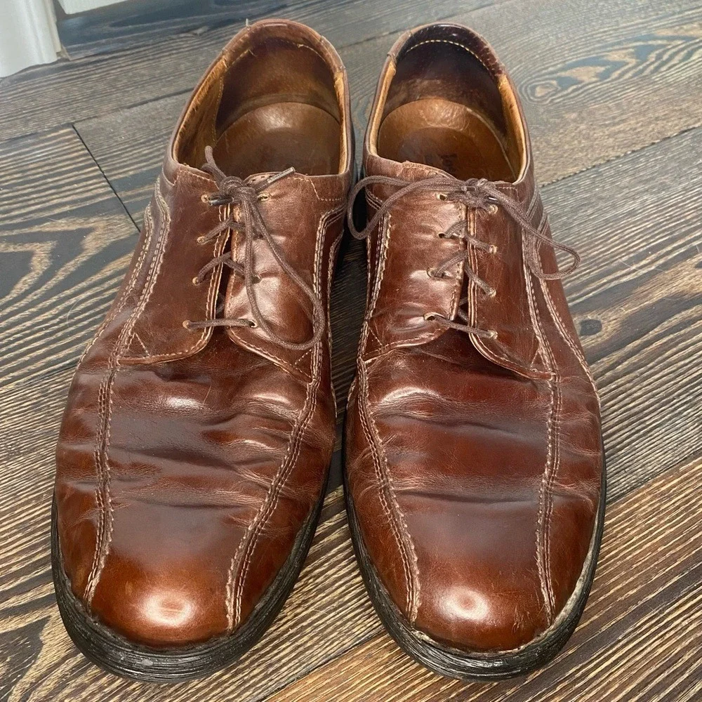 JOSEF SEIBEL LEATHER MENS SZ 47/13 DRESS SHOE OFFICE CHURCH CLASSIC RUBBER‎ SOLE