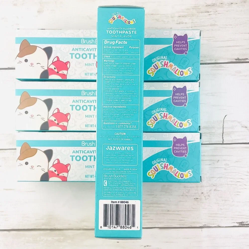 4-Pack BrushBuddies Squishmallow Anticavity Fluoride Toothpaste Mint 4.2 oz ea.
