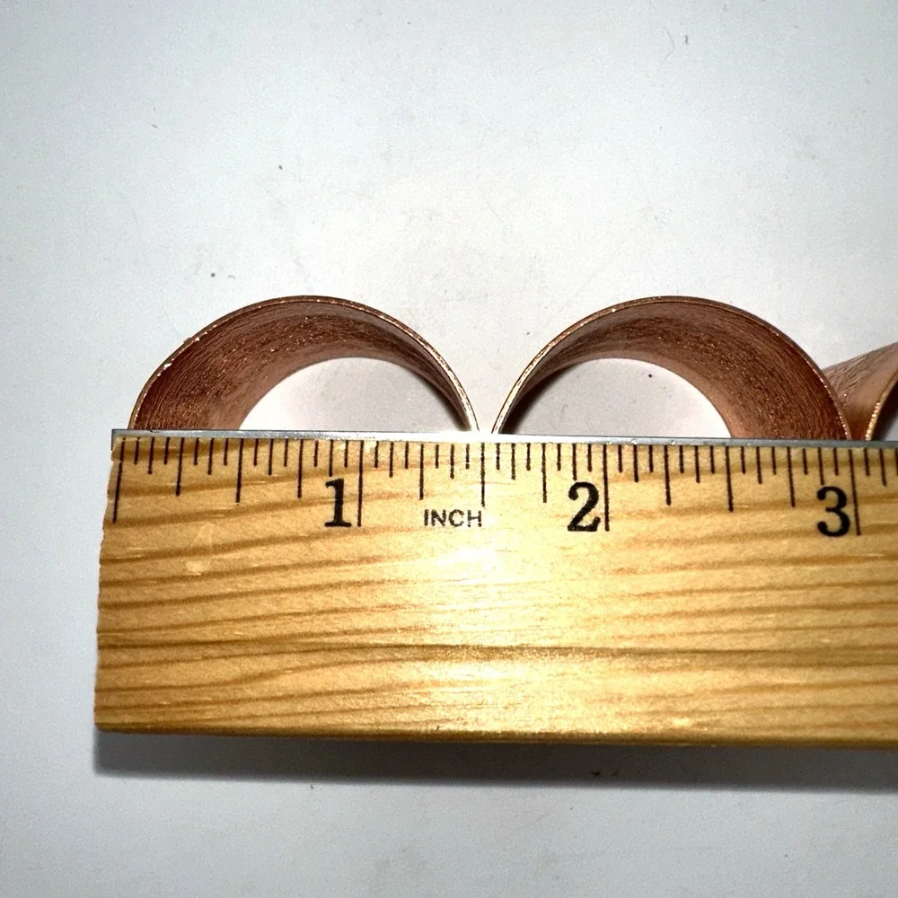 Coppercraft Guild Napkin Rings Copper Floral Embossed Set of 4 Boxed