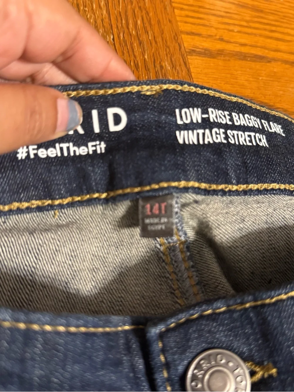 Torrid Low Rise Baggy Flare Vintage Stretch Dark Wash Denim Jeans Sz 14 Tall NWT