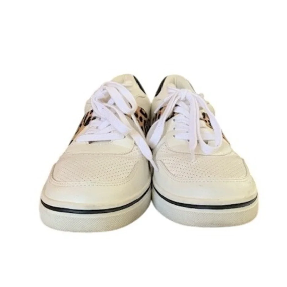 MIA Alta White‎ Leopard Print Chic Fashion Sneakers Womens 8.5M Low Top Lace Up
