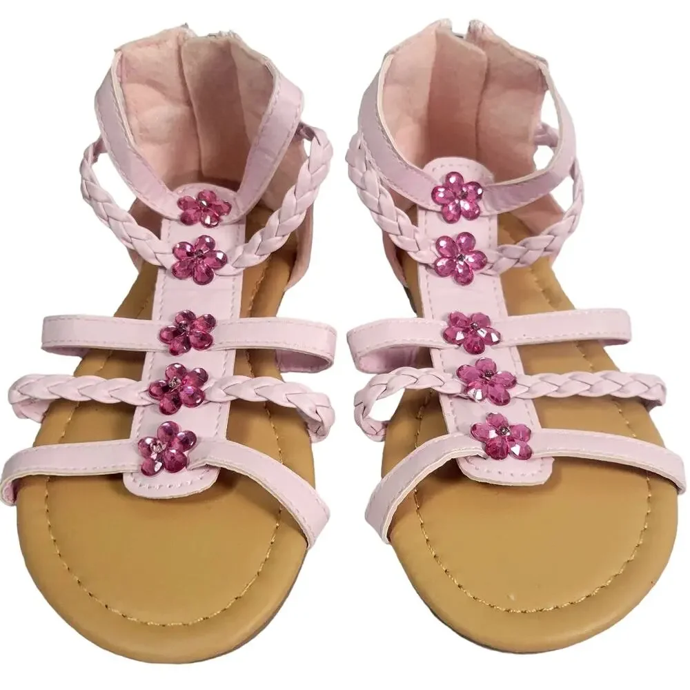 Dolgen Light Pink Gladiator‎ Sandals Toddler Girls L NWOT