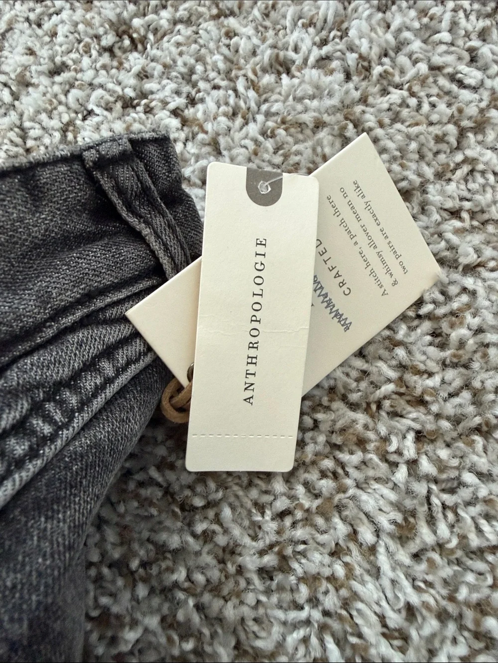 Anthropologie Charcoal Stud-Embellished Straight-Leg Jeans