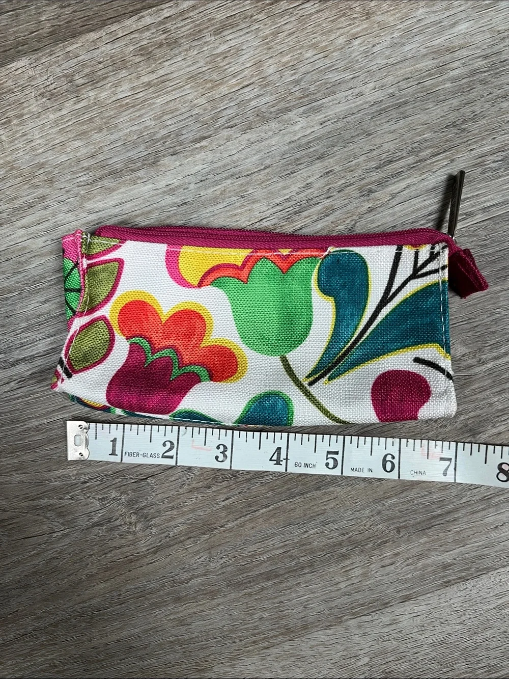 Clinique Multicolor Floral Canvas Cosmetic Pouch - Pink Zipper