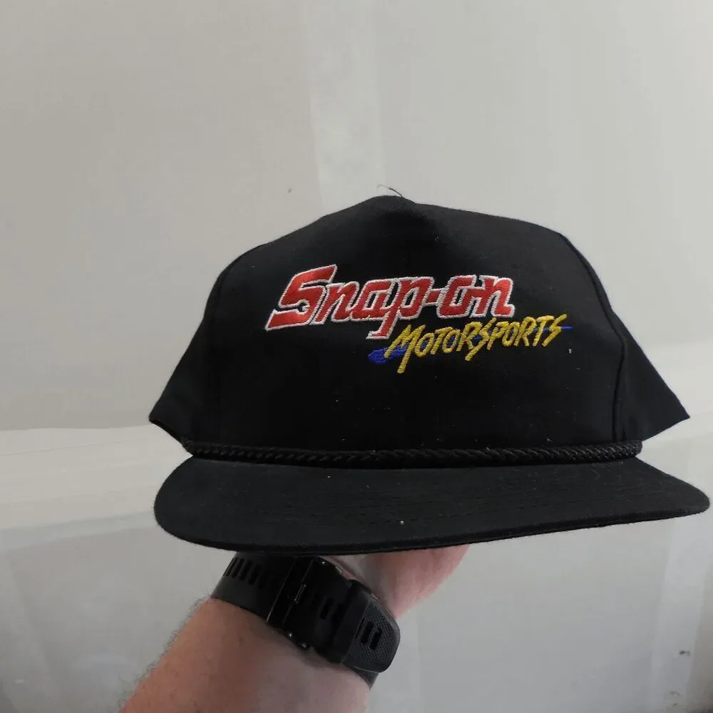 Vintage Snap-On Motorsports Snapback Hat Adjustable Rare Rope Black‎ Swingster