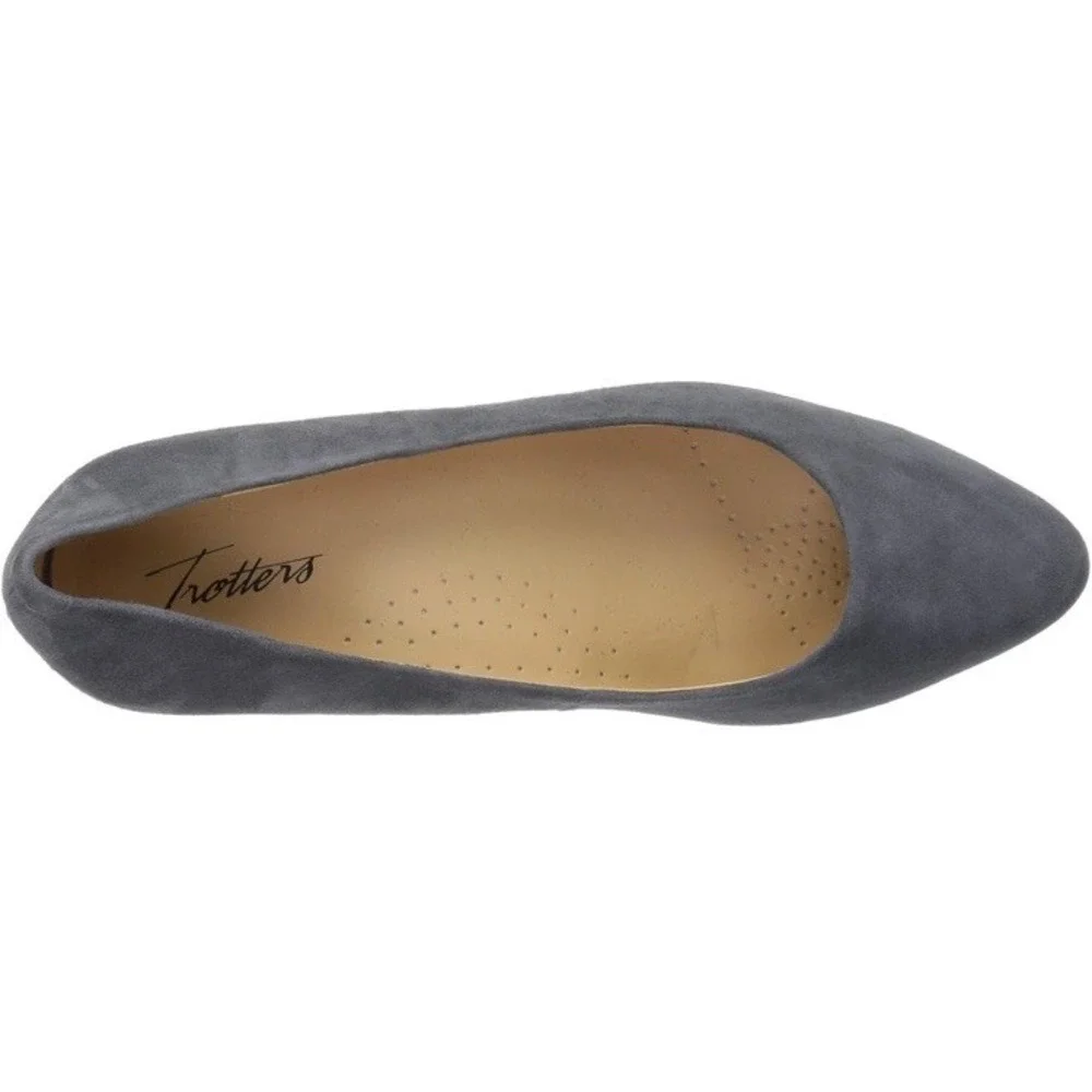 Trotters Women's Kiera Pump Heel Shoe Gray Suede ‎ 8 Narrow New