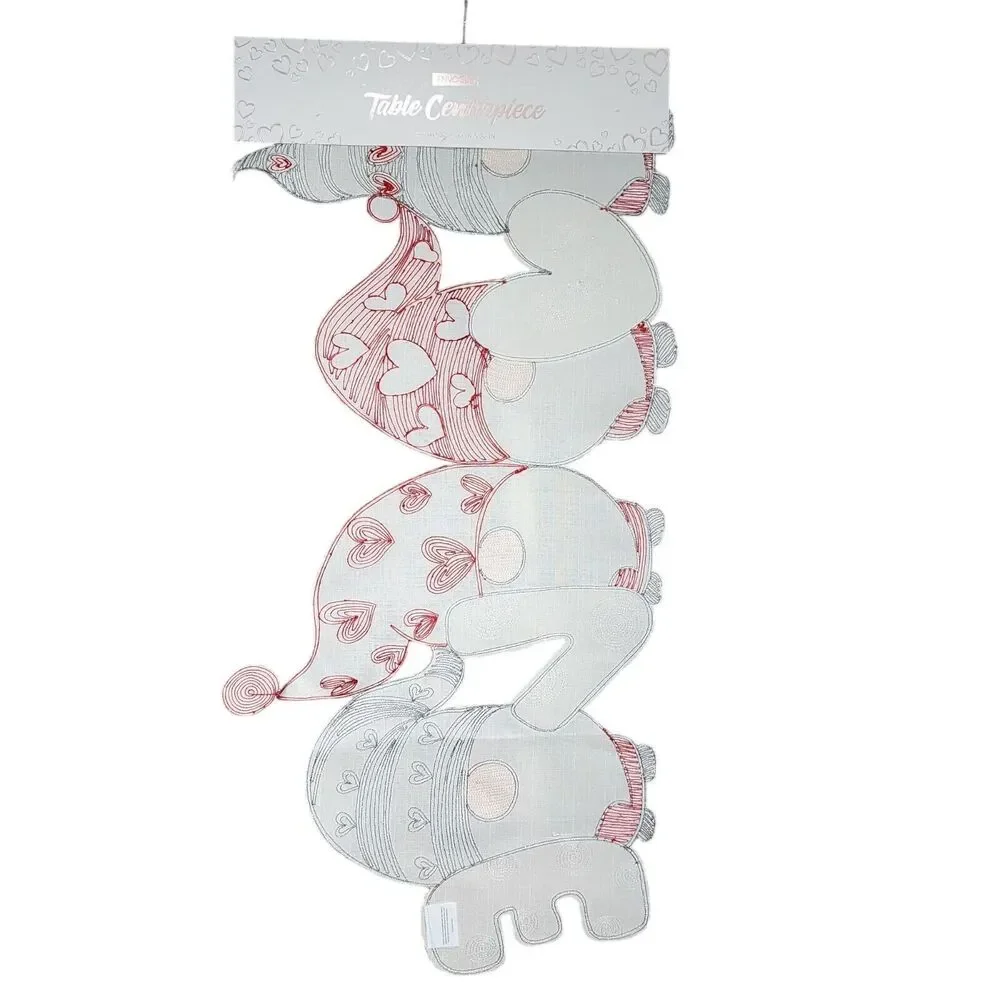 Envogue Gnome‎ Themed LOVE Table Runner Cutwork Design 16x36in