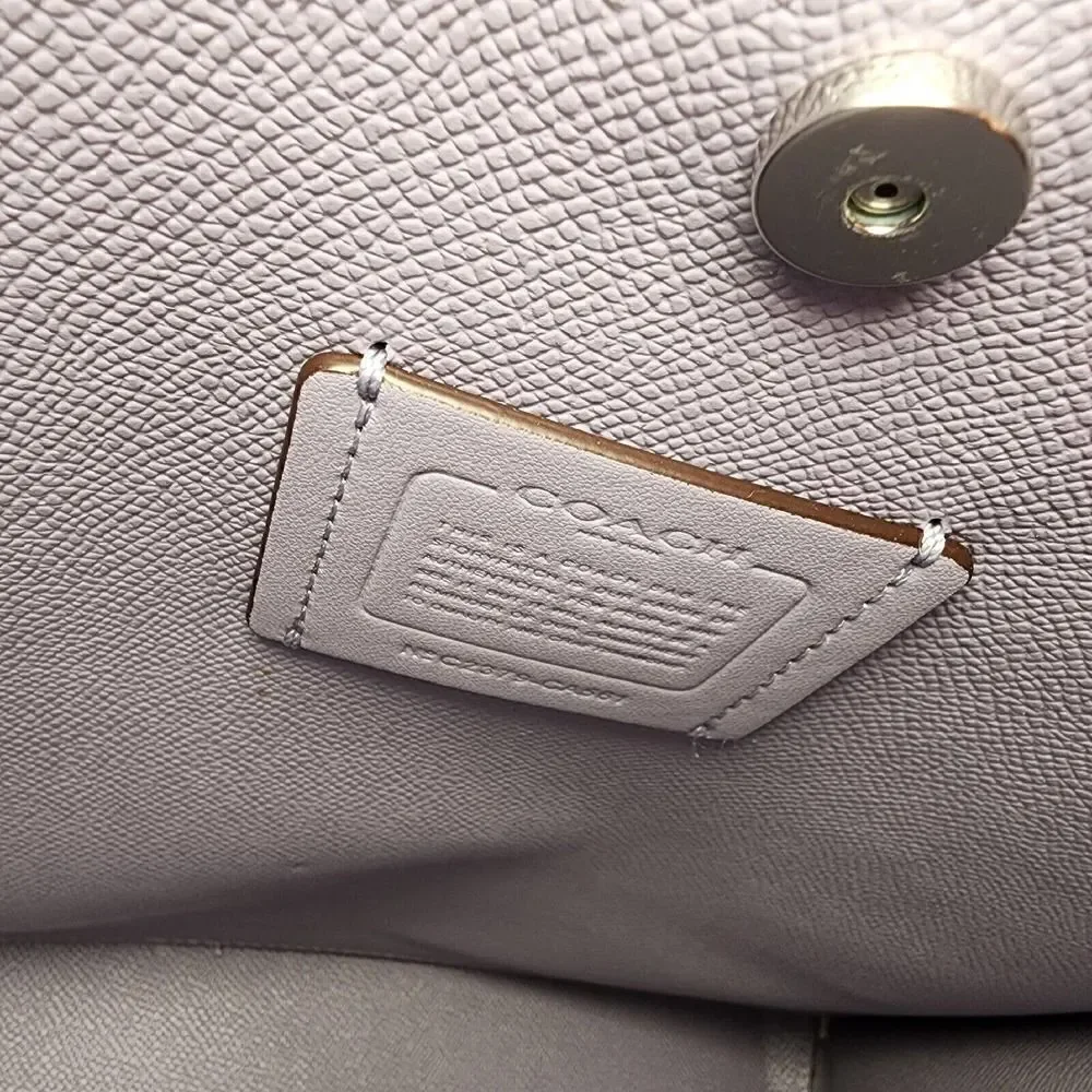 NWT COACH CA561 MOLLIE BUCKET BAG IN SIGNATURE CANVAS Chalk Mist Purple