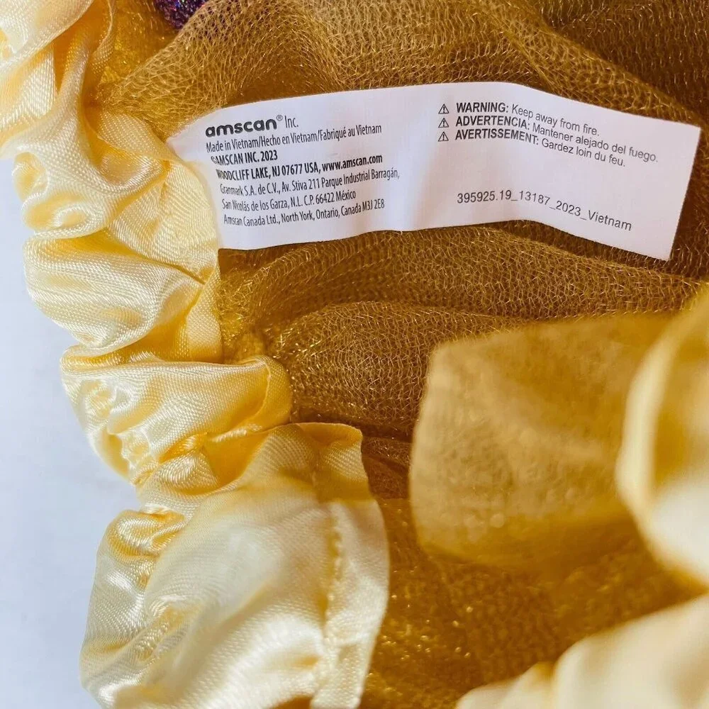Youth Child Size S/M Mesh Tutu‎ Skirt Gold Ideal for Play Pretend Halloween 436