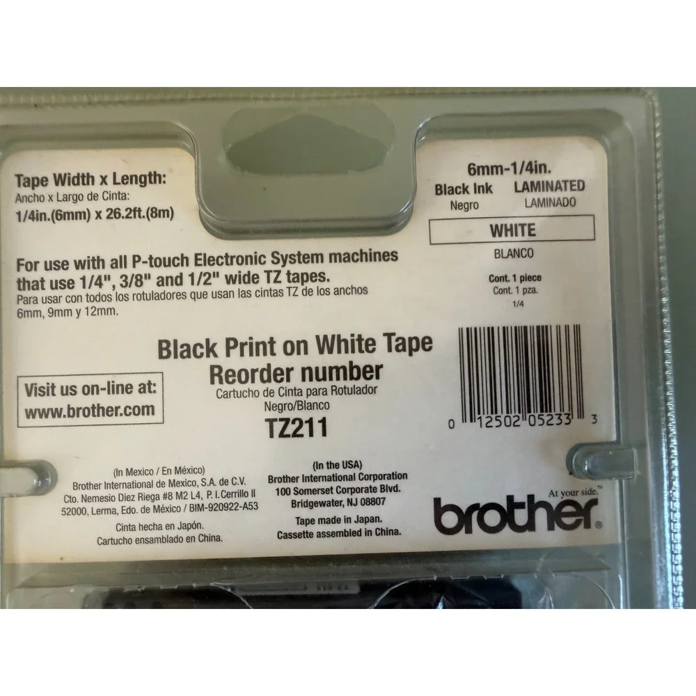 Vintage Sealed Brother Genuine Black on White 1/4