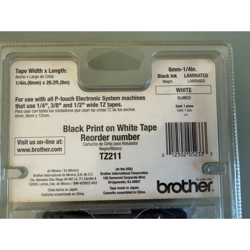 Vintage Sealed Brother Genuine Black on White 1/4