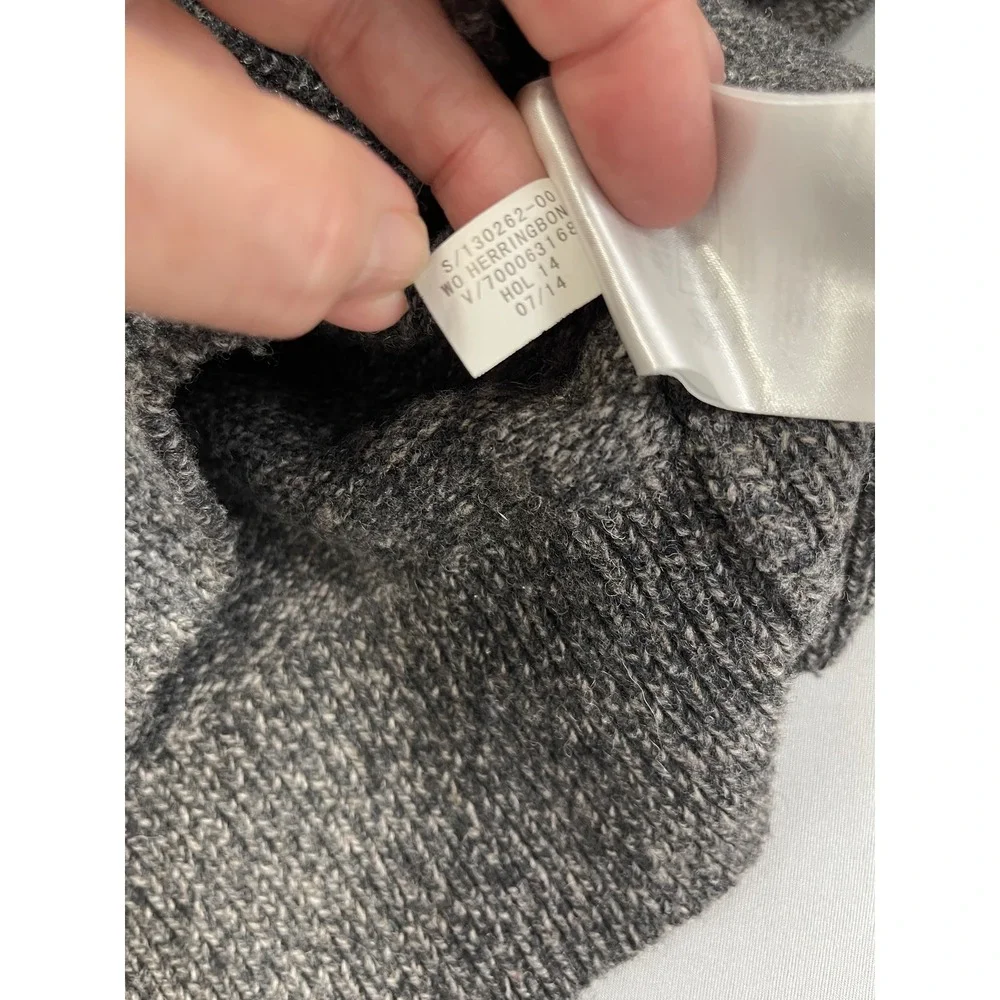Banana Republic Mens Sweater Medium Gray‎ Lambswool Blend Shawl Collar Fisherman