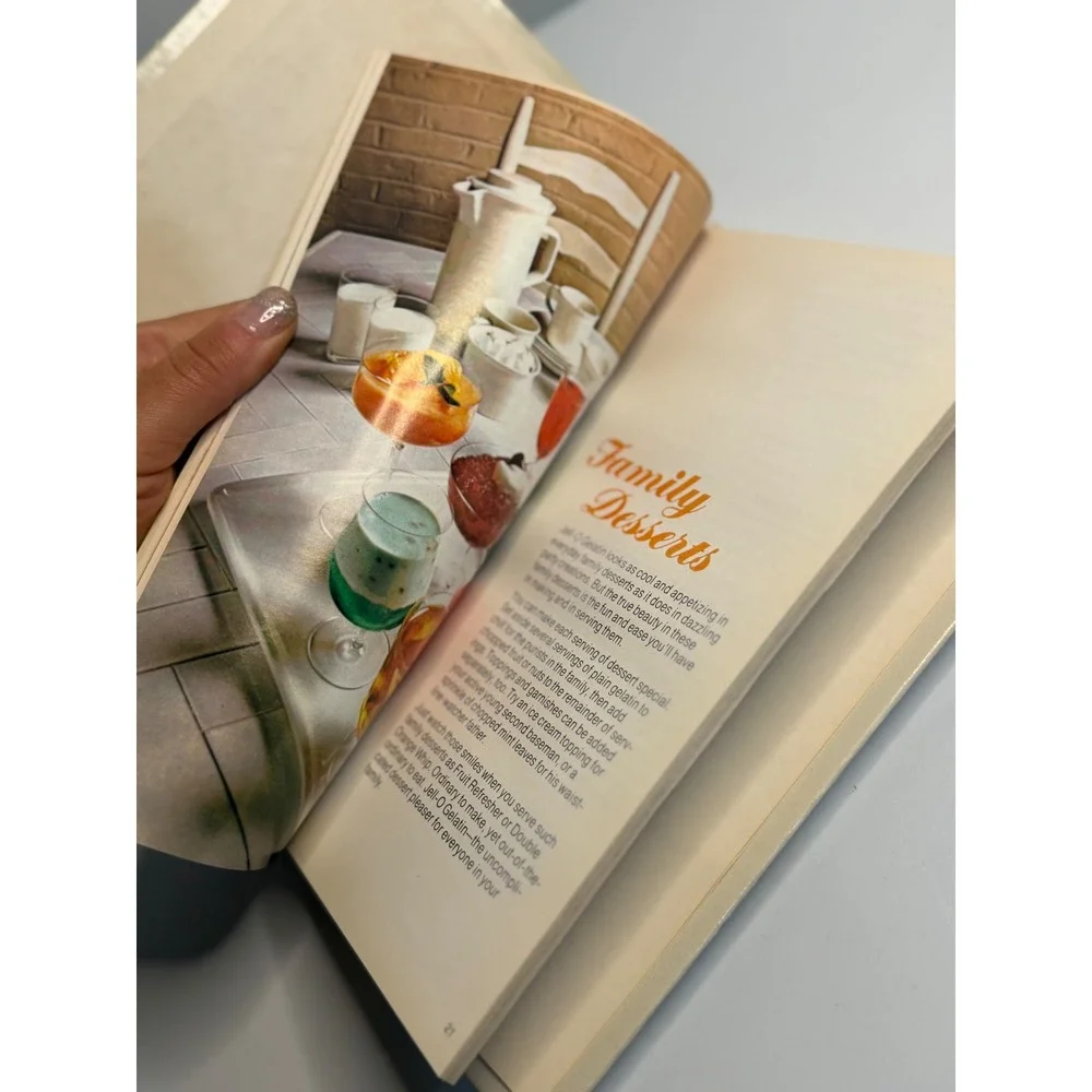 VTG Jell-O Recipe Book The New Joys of Jell-O White Hardcover Dessert Cookbook