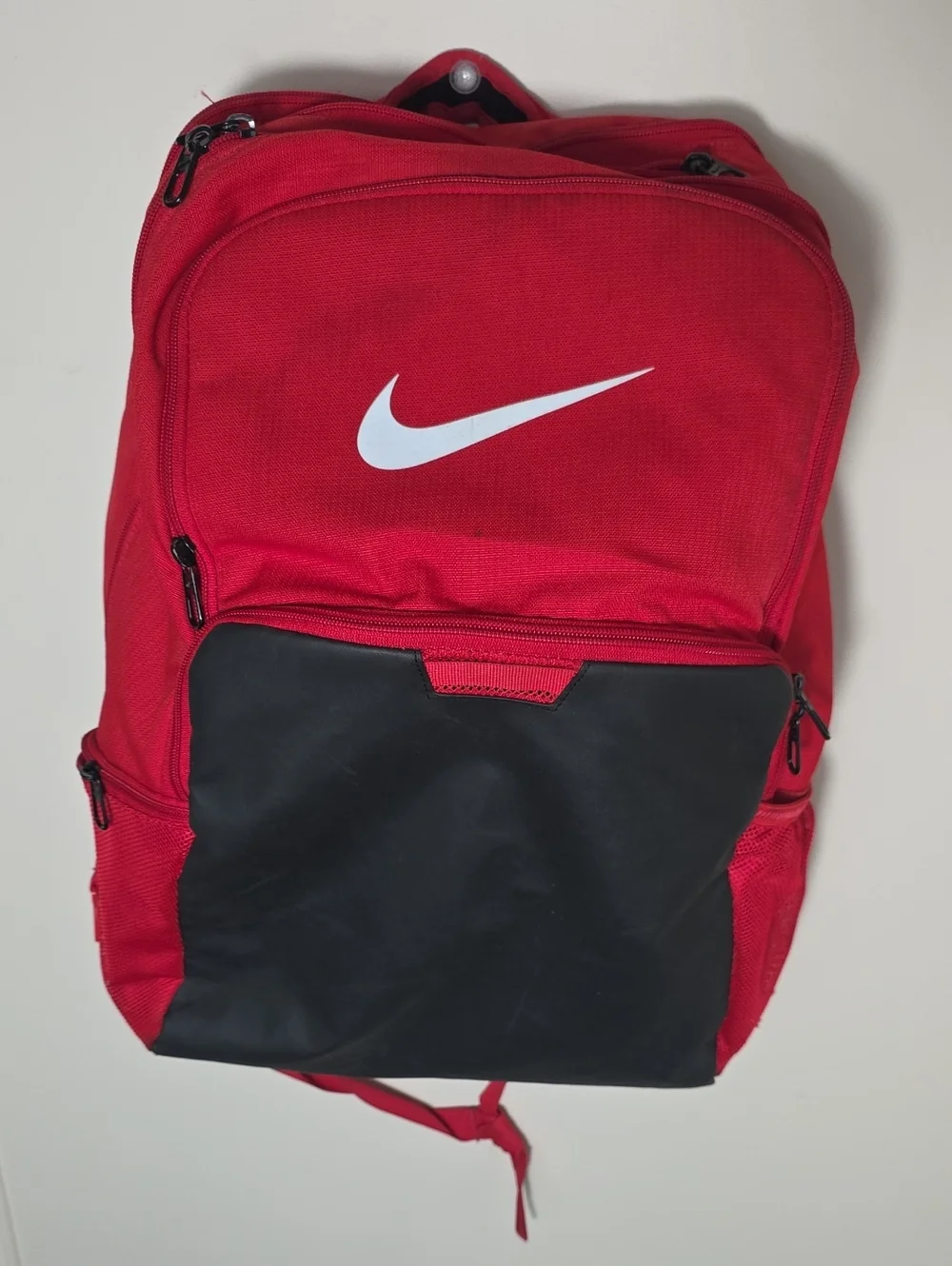 Nike Red and Black Backpack with White Swoosh
