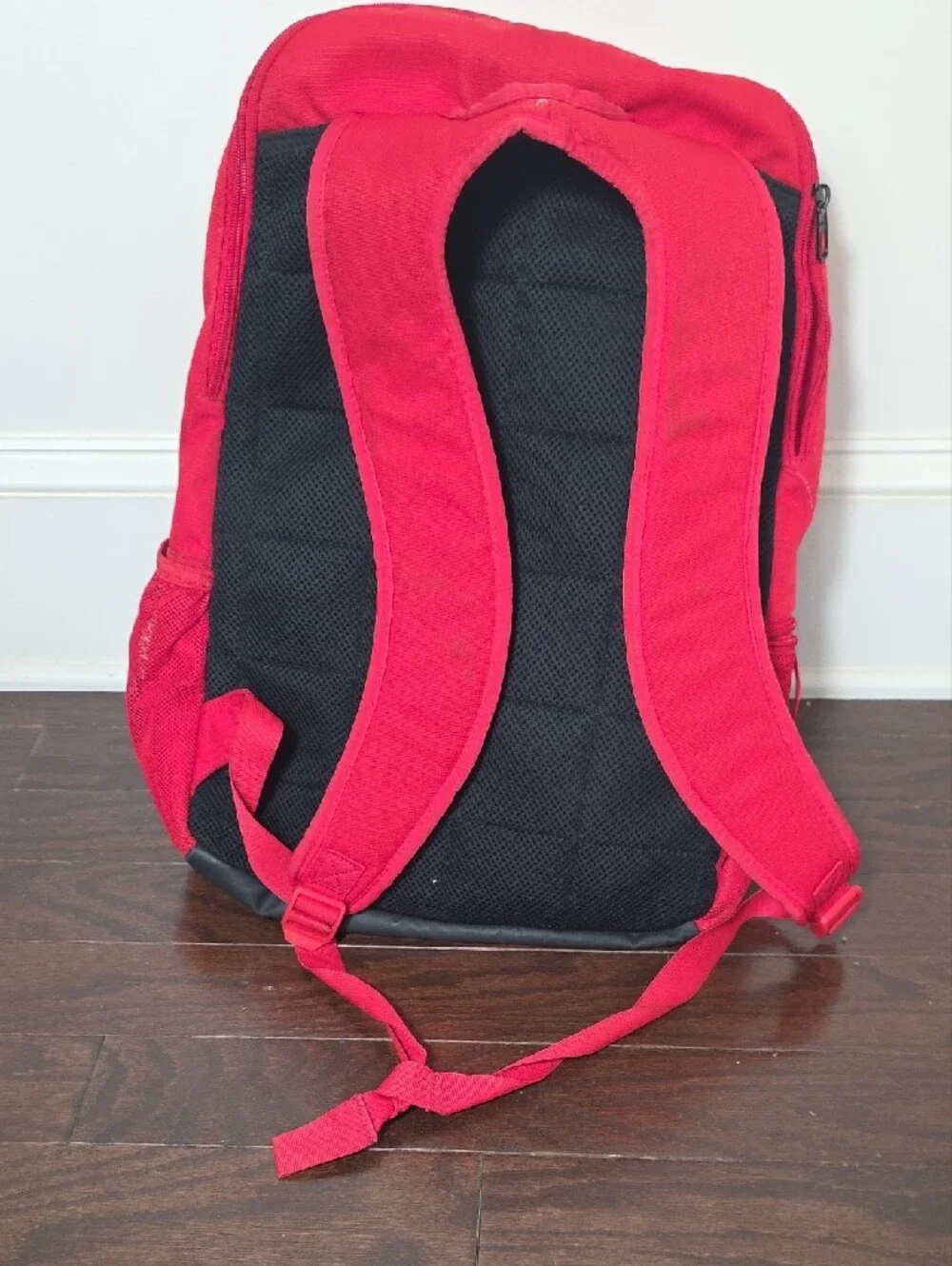 Nike Red and Black Backpack with White Swoosh