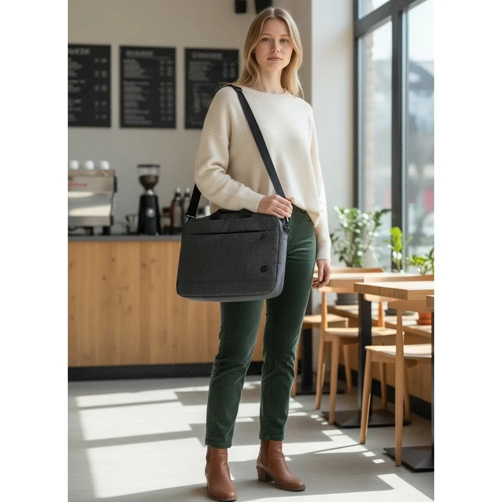 HP Prelude Top Load Laptop Bag‎ Gray 15.6 Inch Briefcase Shoulder Strap Utility
