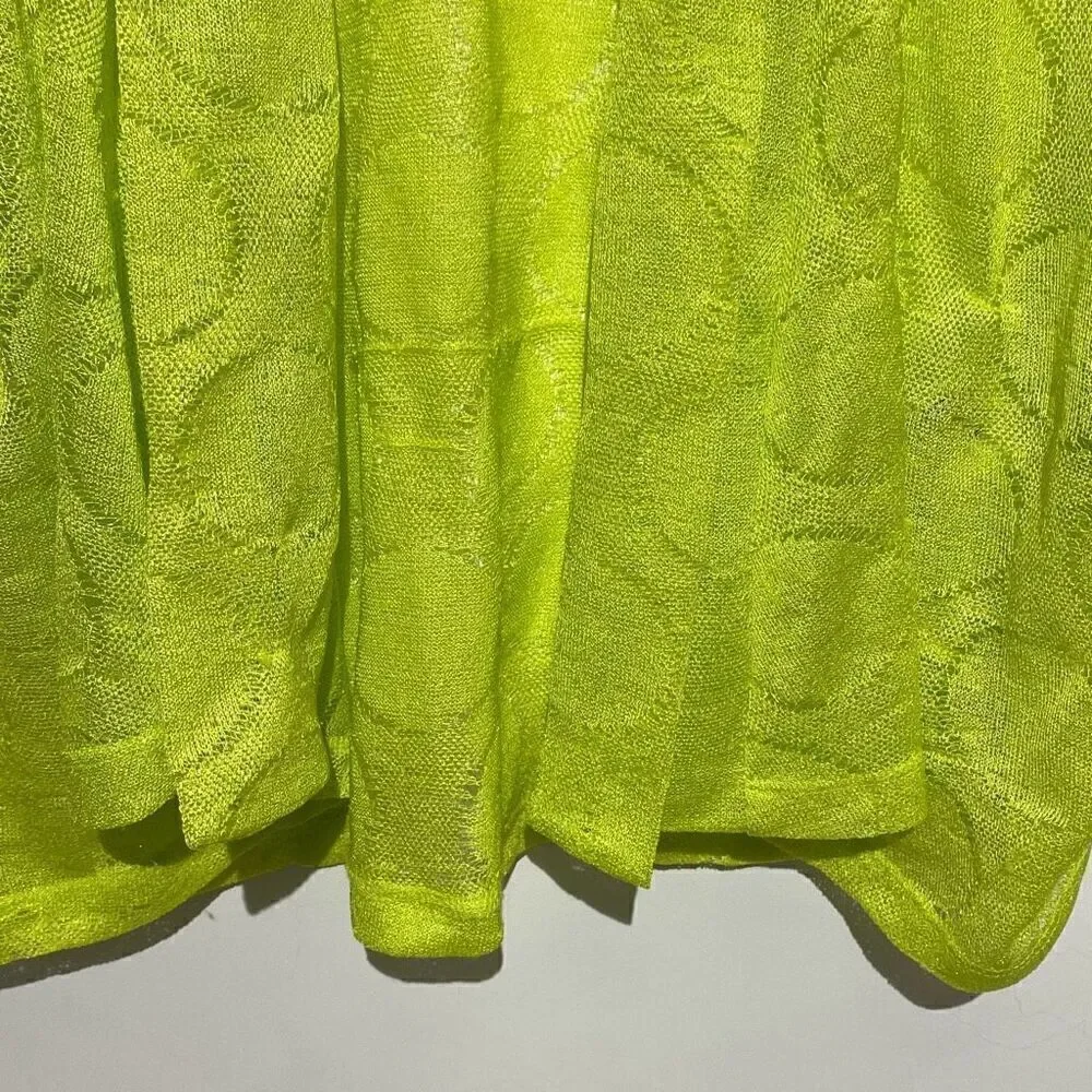 Rudy Rd. Women's Yellow Green Open‎ Lace Knit Cardigan Size PXL