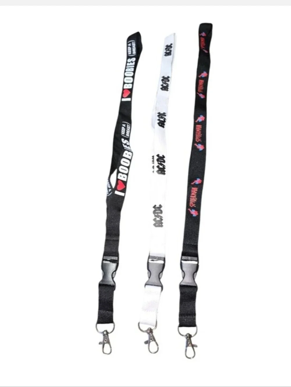 #09 AC/DC Branded Black and White Lanyard Key & Card Holders