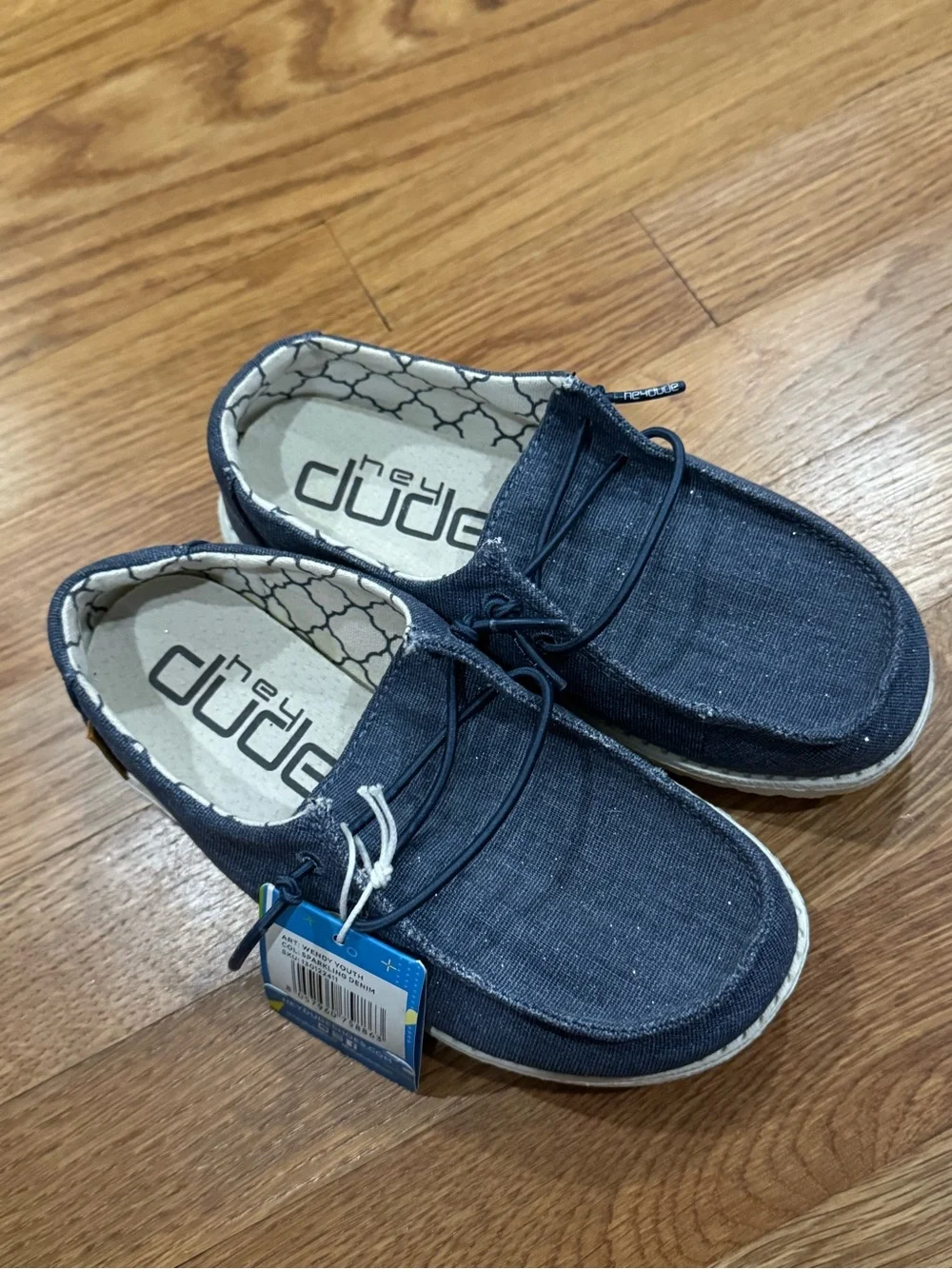 Hey Dude Wendy Sparkling Denim kids sz k12 loafer